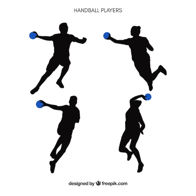 Handball players silhouette 