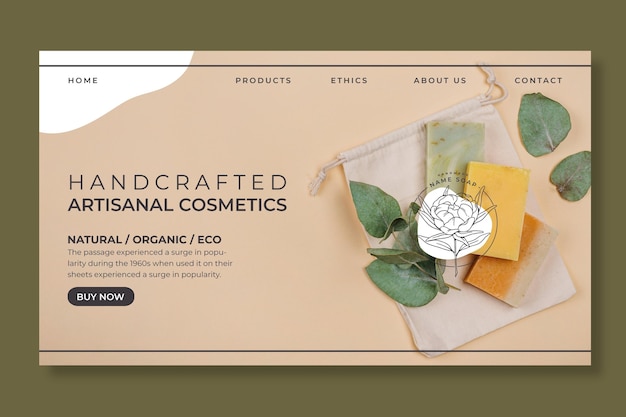 Handcrafted artisanal cosmetics web template