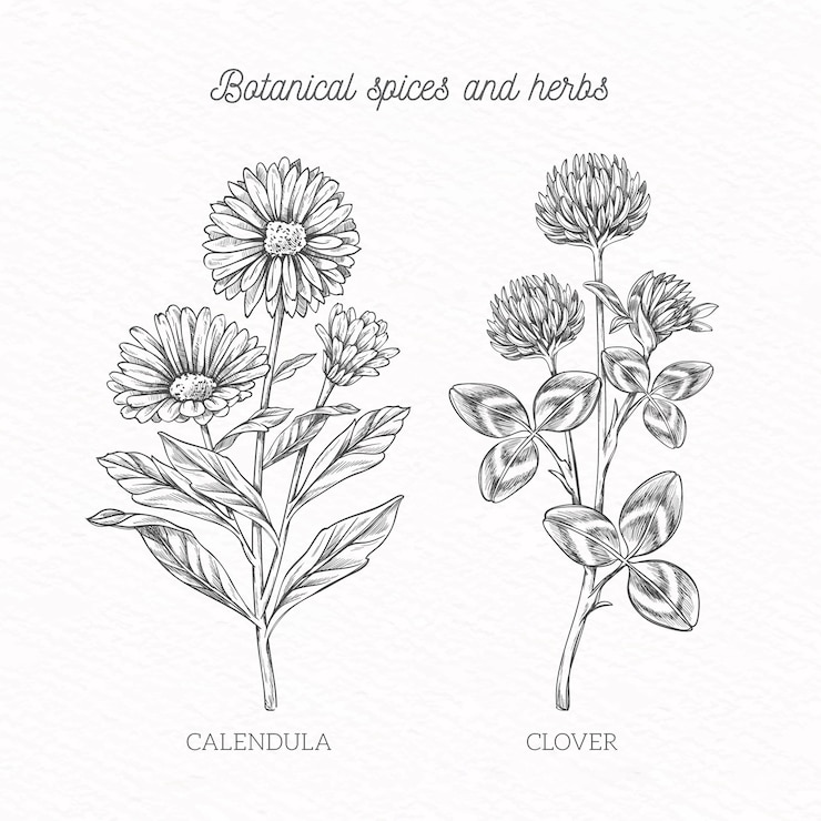 Бесплатный Вектор handdrawn специи и травы
