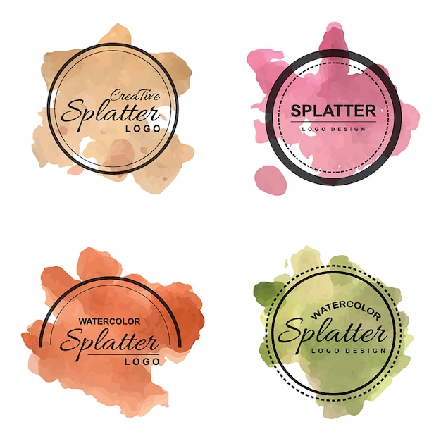 Handdrawn Watercolor Splatter logos