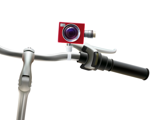 Free vector handlebar camera realistic illustration