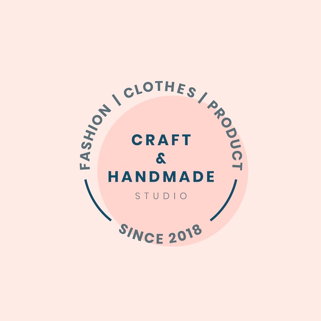 Free vector handmade crafts logo badge design