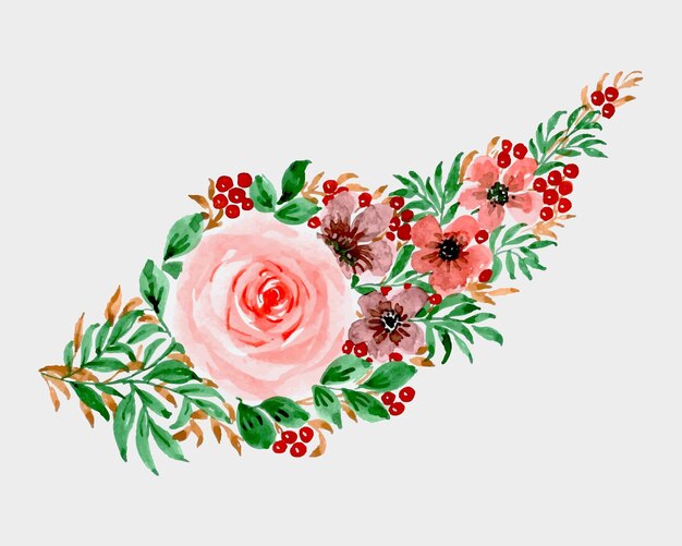 手作りの花の水彩アートデザイン