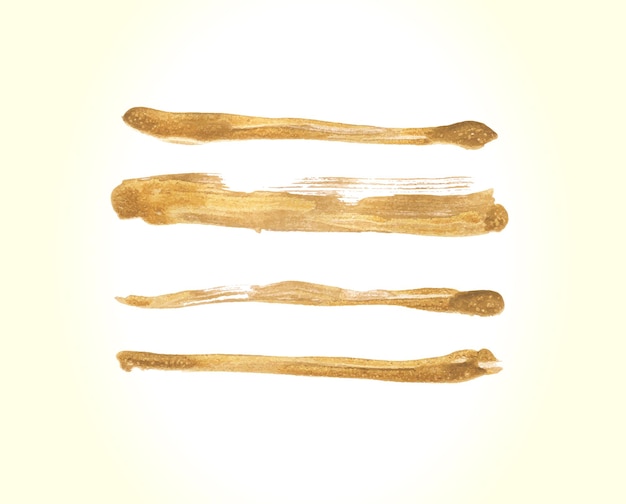 Free vector handmade golden brush stroke set