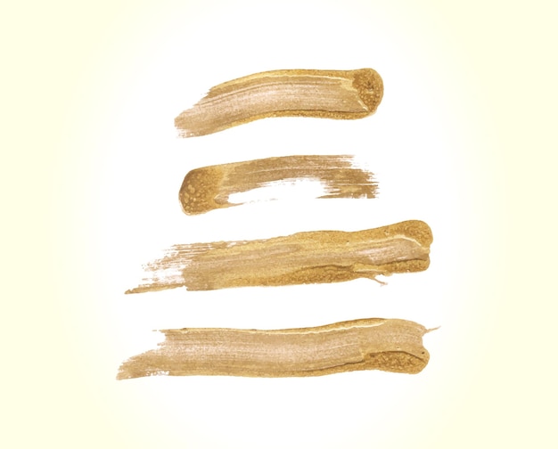 Free vector handmade golden brush stroke set