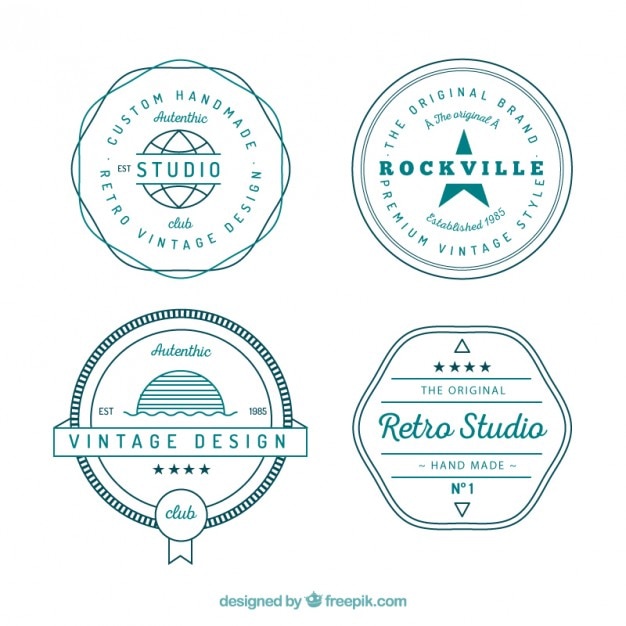 Free vector handmade retro badges