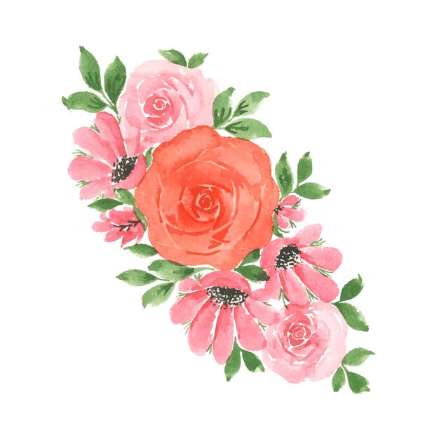 Handmade watercolor floral art