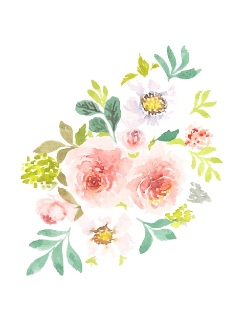 Handmade watercolor floral art