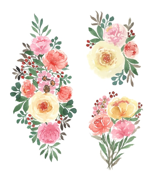 Handmade watercolor floral art