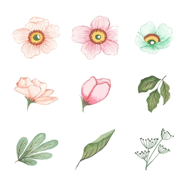 Free vector handmade watercolor floral art