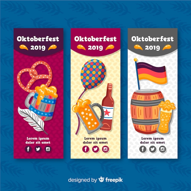 Handr drawn oktoberfest banners template