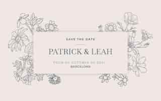 Free vector handrawn floral wedding invitation