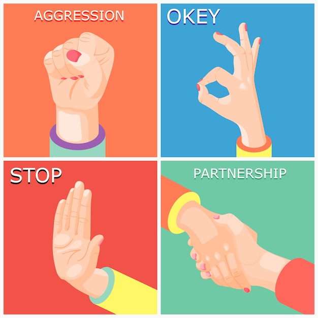 Hands Gestures 2x2 Design Concept