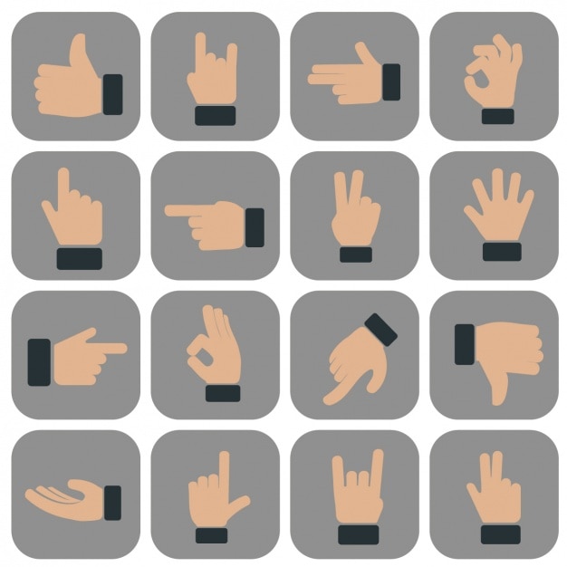 Hands gestures icons collection