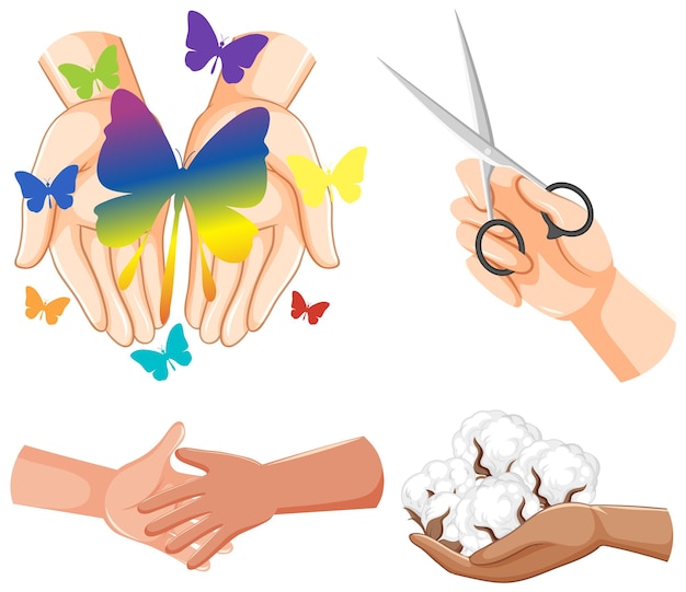 Free vector hands holding sign and symbol illustration