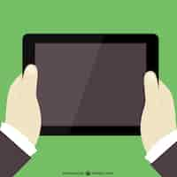 Free vector hands holding tablet