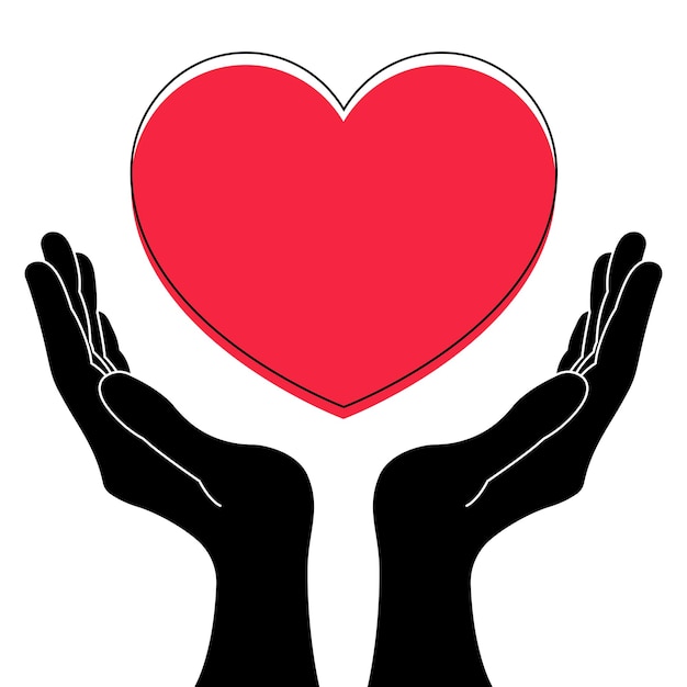 Бесплатное векторное изображение Руки, поддерживающие сердце 2