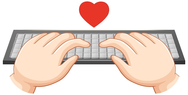 Free vector hands typing on computer keyboard
