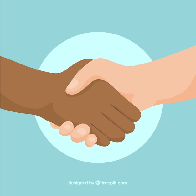 Free vector handshake background in flat style