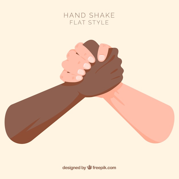 Free vector handshake background in flat style