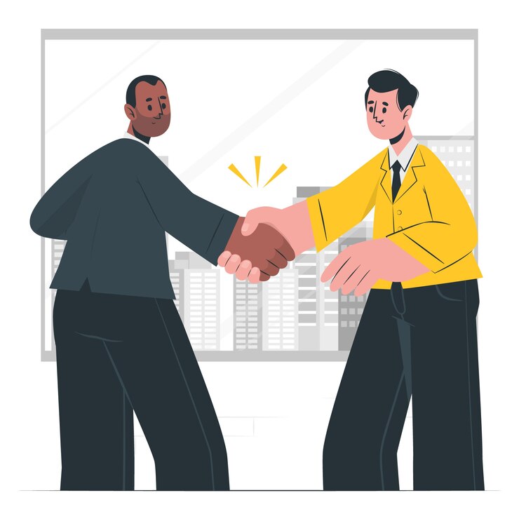 Free Vector handshake concept illustration