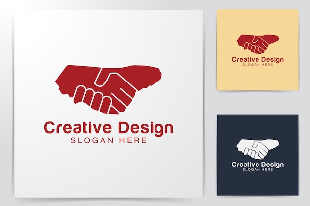 Идеи логотипа рукопожатия. Дизайн логотипа вдохновения. Шаблон векторные иллюстрации. Изолированные на белом фоне