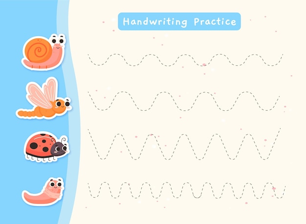 Free vector handwriting practice for kids