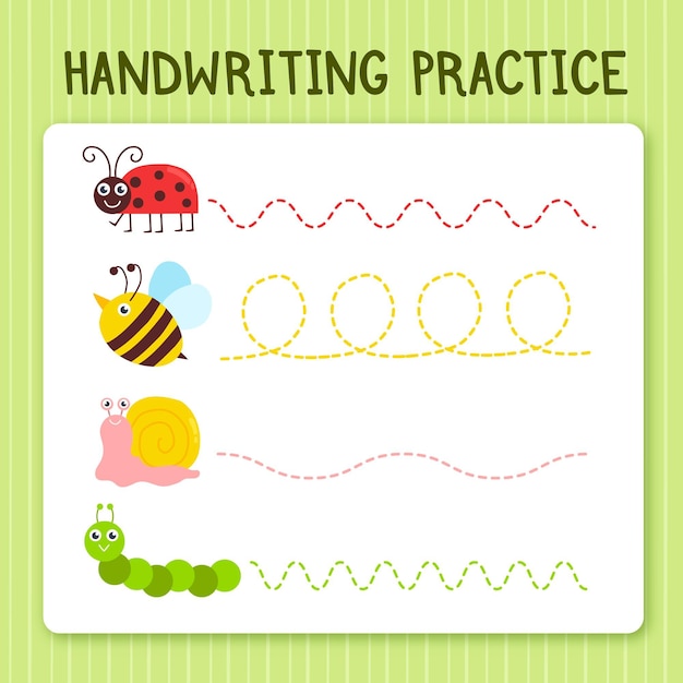 Handwriting practice for kids