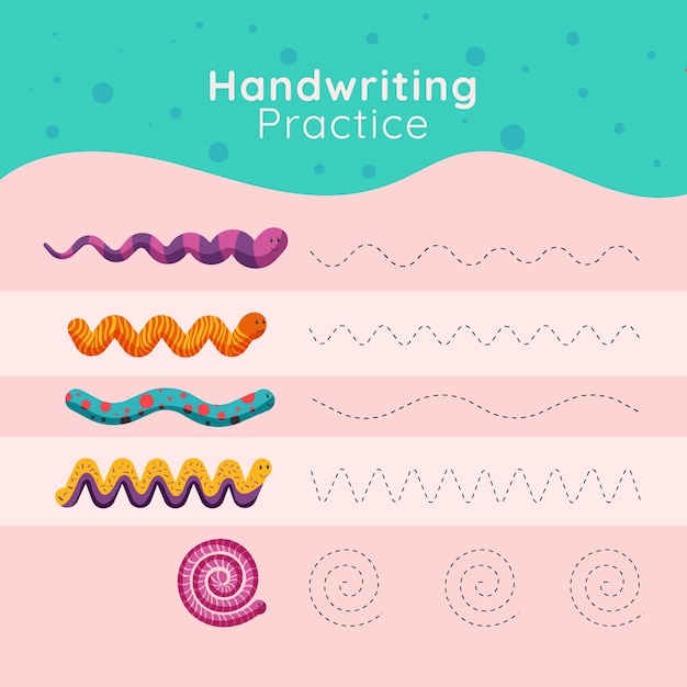 Free vector handwriting practice for kids