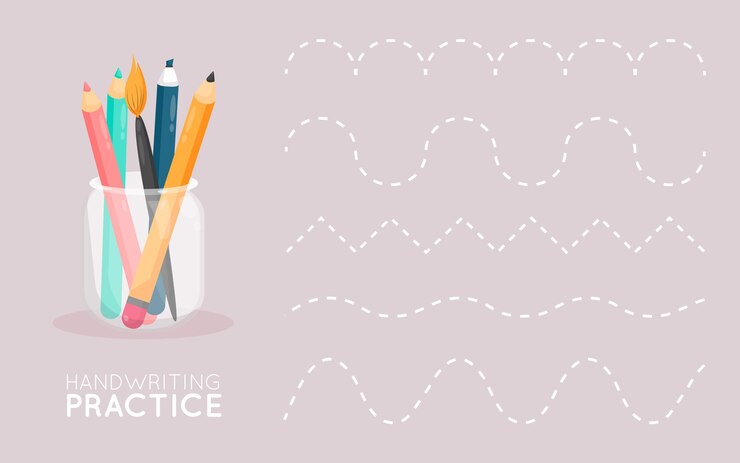 Free Vector handwriting practice for kids