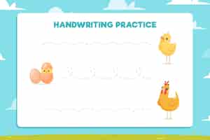 Free vector handwriting practice for kids