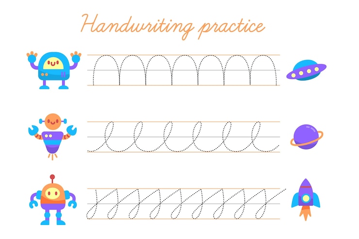 Free Vector handwriting practice template