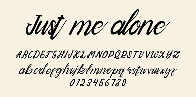 Handwriting script font alphabet