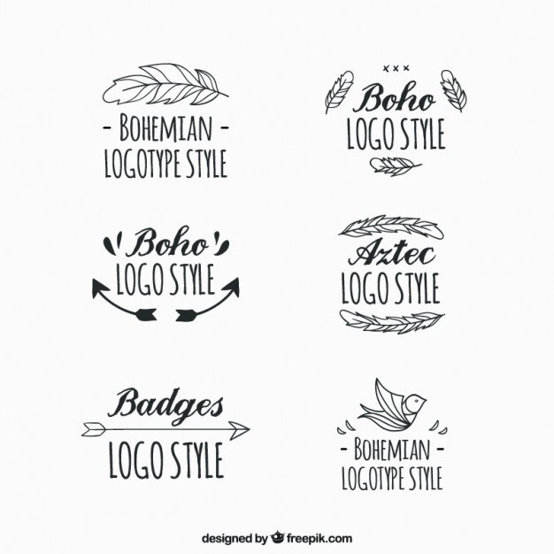 Download Free Hand Drawn Boho Logos With Ornaments Premium Vector Use our free logo maker to create a logo and build your brand. Put your logo on business cards, promotional products, or your website for brand visibility.