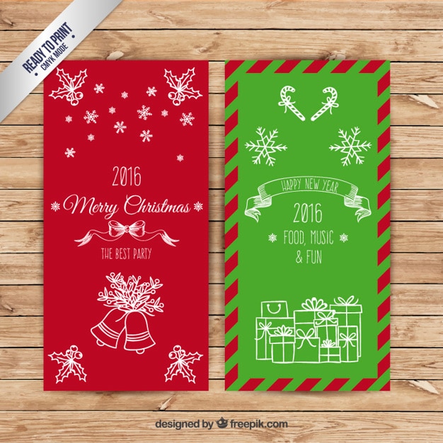 Free vector handwritten christmas banners