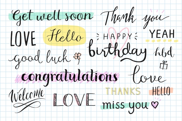 Handwritten Greetings Typography Set