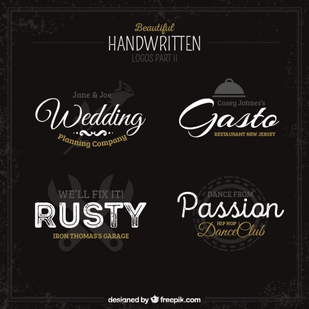 Free vector handwritten logos collection