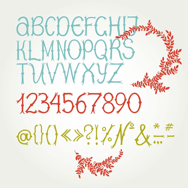 Free vector handwritten script font. brush font. uppercase, numbers, punctuation