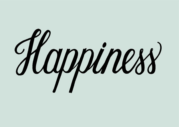 Handwritten style of Happiness typography