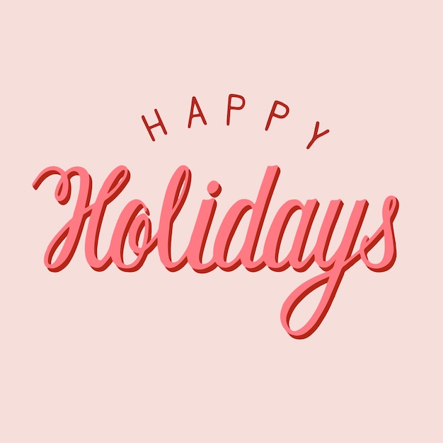 Handwritten style Happy Holidays typography