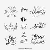 Free vector handwritten wedding words