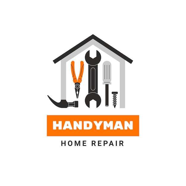 Free vector handyman home repair logo template