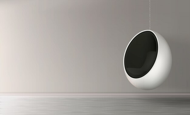 Hanging on chain egg chair realistic vector