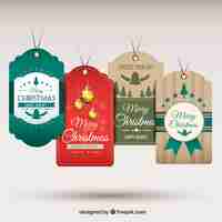 Vettore gratuito hanging tag natale