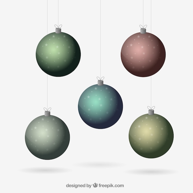 Free vector hanging colored christmas balls