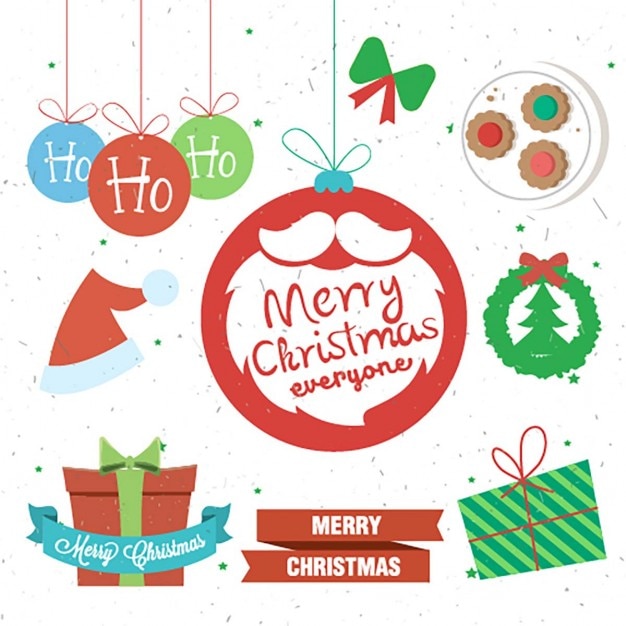 Free vector hanging elements for christmas