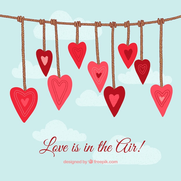 Free vector hanging hearts background