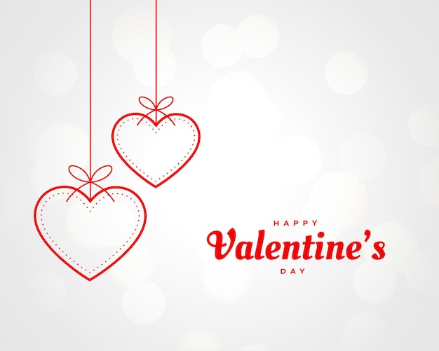 Free vector hanging hearts decoration for valentines day