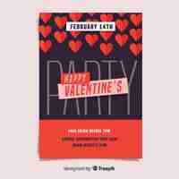 Free vector hanging hearts valentine party poster