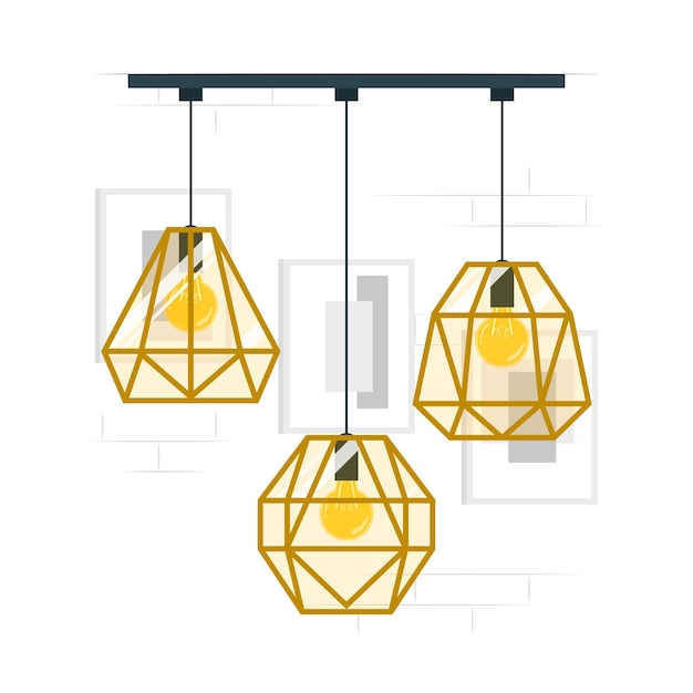 Free vector hanging lamp concept illustration